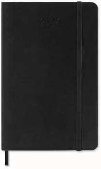 Moleskine Wochen-Notizkalender 2025 Deutsch 1 Woche auf 1 Seite Pocket Softcover Schwarz