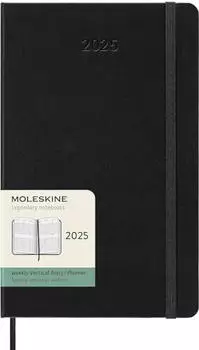 Moleskine Wochenkalender 2025 Klassik 1 Woche auf 2 Seiten vertikal Large Hardcover Schwarz