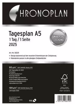Chronoplan Kalendereinlage 2025 Tagesplan A5 Pack