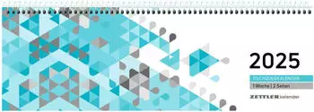 Zettler Tischquerkalender 2025 1 Woche / 2 Seiten blau