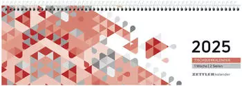 Zettler Tischquerkalender 2025 1 Woche / 2 Seiten rot