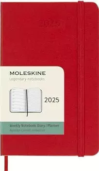 Moleskine Wochen-Notizkalender Pocket 2025 Hardcover Scharlachrot