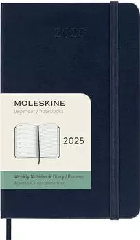 Moleskine Wochen-Notizkalender Pocket 2025 Hardcover Saphirblau