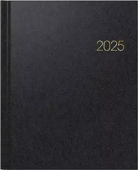 Brunnen Buchkalender Manager Wt7 weektimer 21x26cm 1 Woche/2 Seiten Balacron schwarz 2025