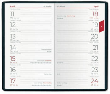 Zettler Taschenkalender A6 2025 farbig sortiert
