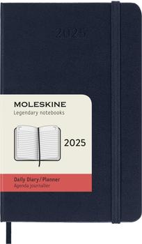 Moleskine Tageskalender 2025 Klassik 1 Tag auf 1 Seite Pocket Hardcover Saphir