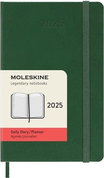 Moleskine Tageskalender 2025 Klassik 1 Tag auf 1 Seite Pocket Hardcover Myrtengrün