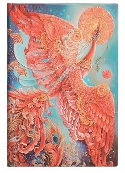 Paperblanks 18-Monatskalender 2024 - 2025 Feuervogel Mini Horizontal