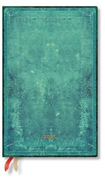 Paperblanks Monatskalender 2025 Pazifikblau Schlicht Maxi Horizontal Elastikband-Verschluss