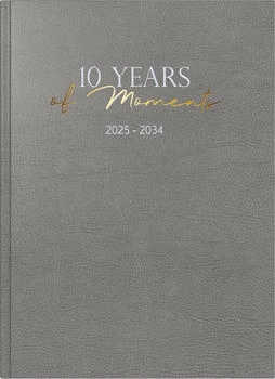 Rido Buchkalender 10-Jahre 2025-2034 A4 Kunstleder grau