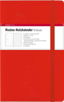 Alpha Edition Wochen Notizkalender groß Red 2025 13x21cm