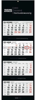 Alpha Edition 4-Monatskalender Black 2025 33x80cm