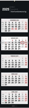 Alpha Edition 5-Monatskalender Black 2025 33x80cm