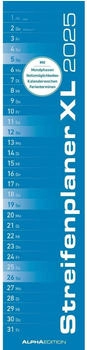 Alpha Edition Streifenplaner XL BLAU 2025 15x64cm