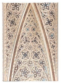 Paperblanks Monatskalender 2025 Gewölbe des Mailänder Doms Midi Horizontal mit Klappumschlag