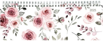 Zettler Tischquerkalender 114 Style 2025 29,7x10,5cm 1 Woche/2 Seiten Rosen