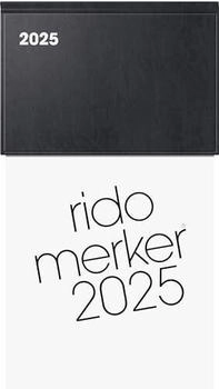 Rido Tischkalender Merker 10,8x20,1cm Kunststoff-Einband schwarz 2025