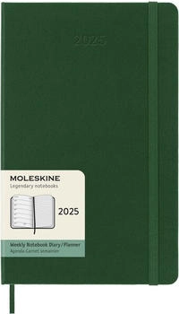 Moleskine Wochen-Notizkalender 2025 Klassik 1 Woche auf 1 Seite Large Hardcover Myrtengrün