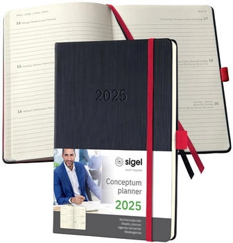 sigel Conceptum Pure Wochenkalender A5 black-red 2025