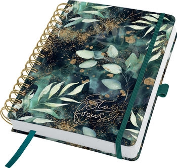 sigel Tagesplaner Jolie (EN) undatiert A5 1 Tag/2 Seiten Glamorous Leaves