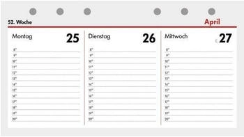 bsb-obpacher Kalendereinlage Kompakt 1 Woche / 2 Seiten 167x95mm A6 quer 2025 (02-0086)