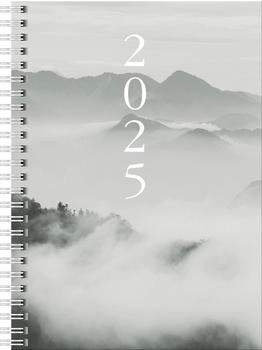 Rido Timing 1 2025 14,8x21cm 1 Woche/2 Seiten Grafik Cloudy Mountains