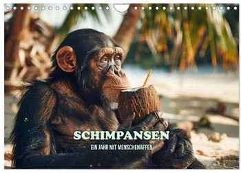 Calvendo Schimpansen - Ein Jahr mit Menschenaffen. 2026 (DIN A4)
