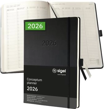 sigel Conceptum Wochenkalender 2026 A4+ vertikal schwarz (C2618)