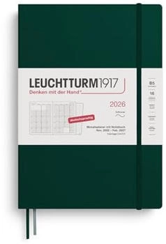 Leuchtturm1917 Monatsplaner & Notizbuch Composition B5 2026 Softcover Forest Green