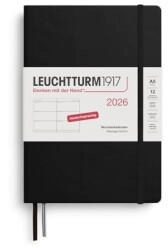 Leuchtturm1917 Wochenkalender 1 Woche auf 2 Seiten 2026 Medium A5 Hardcover Schwarz