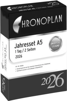 Chronoplan Jahres-Set A5 Kalendarium 2026 Anordnung in Spalten A5 weiß