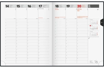 Brunnen Buchkalender Mod. Manager Wt 7 weektimer 2026 | 210×260 mm, Kunststoff, schwarz (1076160906)