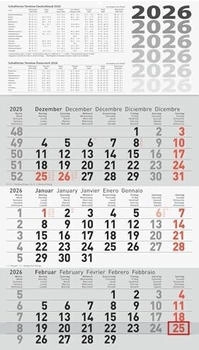 Glocken 3-Monatskalender 30x54cm 3-farbig Kalendarium 2026