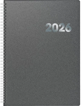 Brunnen Buchkalender Mod. 789 2026 | A4, Kunststoff, grau (1078961906)