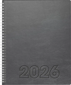 Brunnen Buchkalender Mod. Manager Wt 7 weektimer 2026 | 210×260 mm, Kunstleder, grau (1076164846)