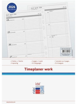 Rido Wochenkalendarium Timeplaner Work 2026 | A5, schwarz (7069915006)