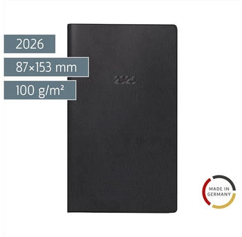 Brunnen Taschenkalender Mod. 746 2026 | A6, Kunststoff, schwarz (1074628906)