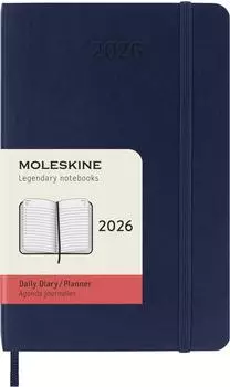 Moleskine Tageskalender 2026 Klassik 1 Tag/1 Seite Pocket Softcover Saphir
