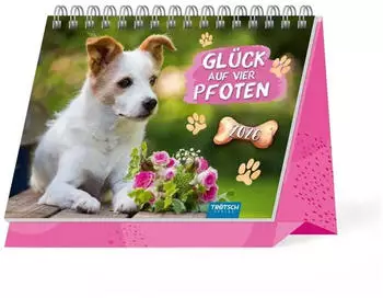Trötsch Aufstellkalender Glück auf vier Pfoten 2026
