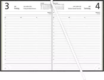 Zettler Buchkalender 876 14,5x21cm 1 Tag/1 Seite Recycling schwarz 2026