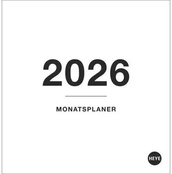 Heye Black&White Monatsplaner zum Aufstellen 2026