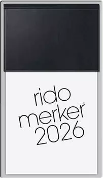 Rido Tischkalender Merker 10,8x20,1cm PP schwarz 2026