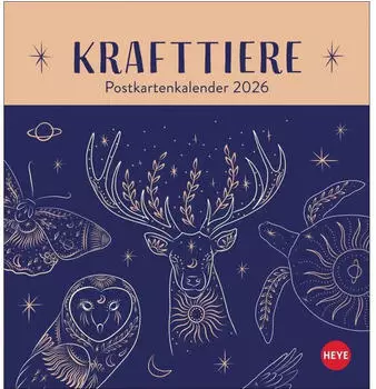 Heye Krafttiere Postkartenkalender 2026