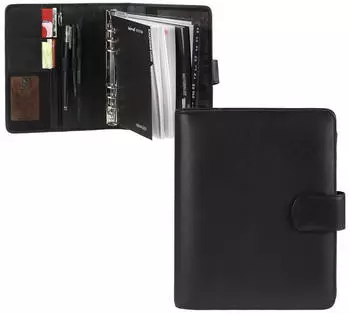 bind T 5 Terminkalender A5 Nappaleder schwarz mit Riegel (T 5)
