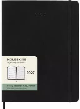 Moleskine Wochen Notizkalender 2027 XL, 1 Wo/Seite, liniert, Softcover, Schwarz