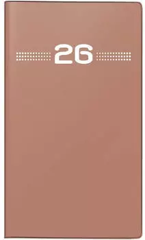 Rido Taschenkalender Miniplaner d15 8,7x15,3cm 1 Monat/2 Seiten Kunststoff caramel 2026