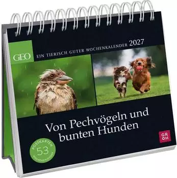 Groh Postkartenkalender 2027: Von Pechv&ouml;geln und bunten Hunden