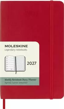 Moleskine 12-Monats-Wochenkalender 2027 Pocket/A6, Softcover, scharlachrot (8056999279622)
