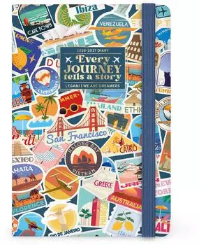 Legami Foto-Wochenplaner 16 Monate Travel Stickers, Medium (AG2716060)