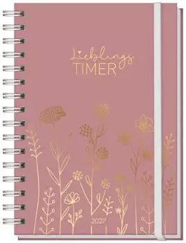 Häfft Lieblings-Timer 2026/2027 Taschenkalender 17 Monate, Fine Flowers Rosé (4029357112057)
